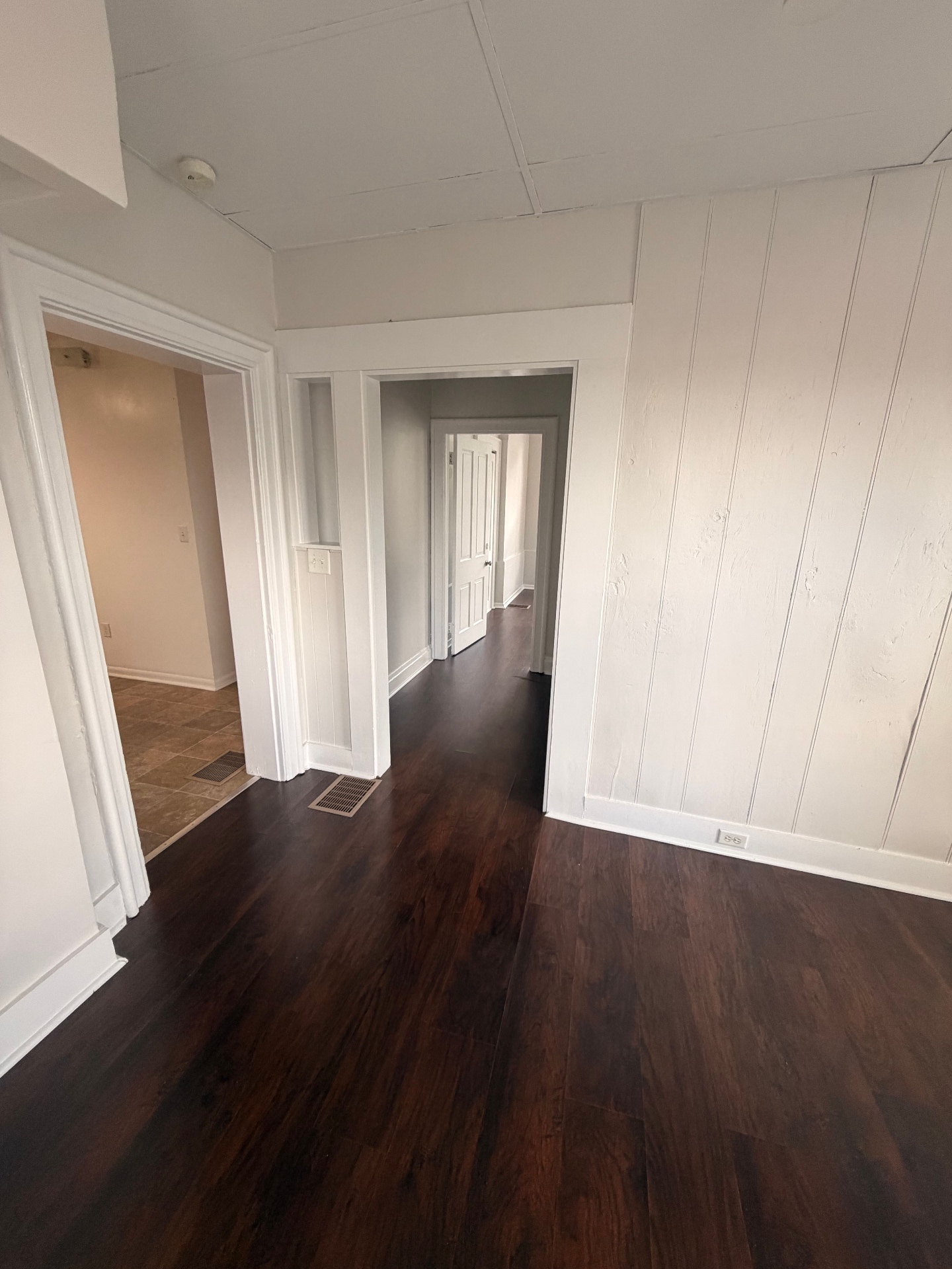 3340 Chestnut Upstairs hallway view connecting the living room, kitchen and bedroom spaces
