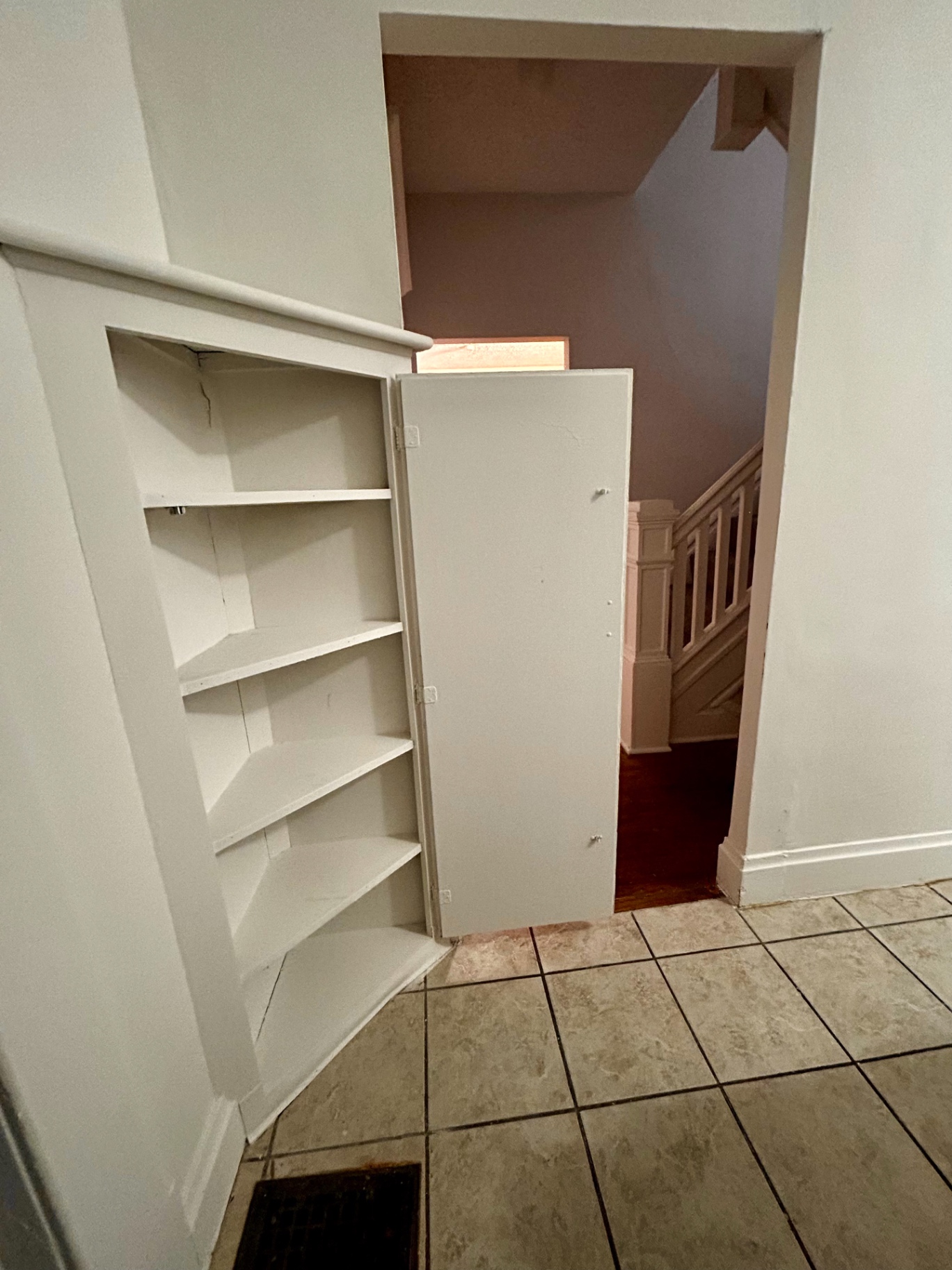 68 E Patterson Ave. built-in shelves near the staircase