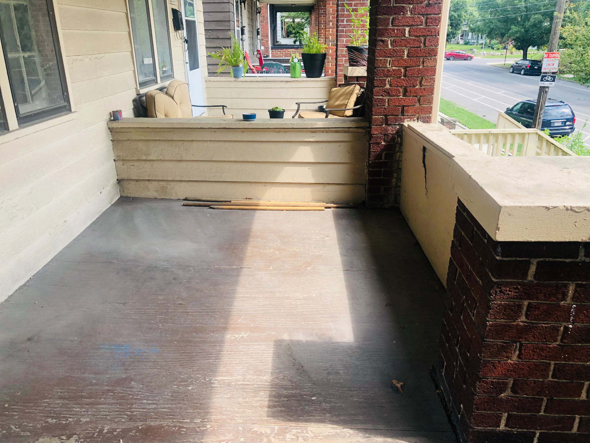 2155 N 4th St. front porch view toward 4th Street