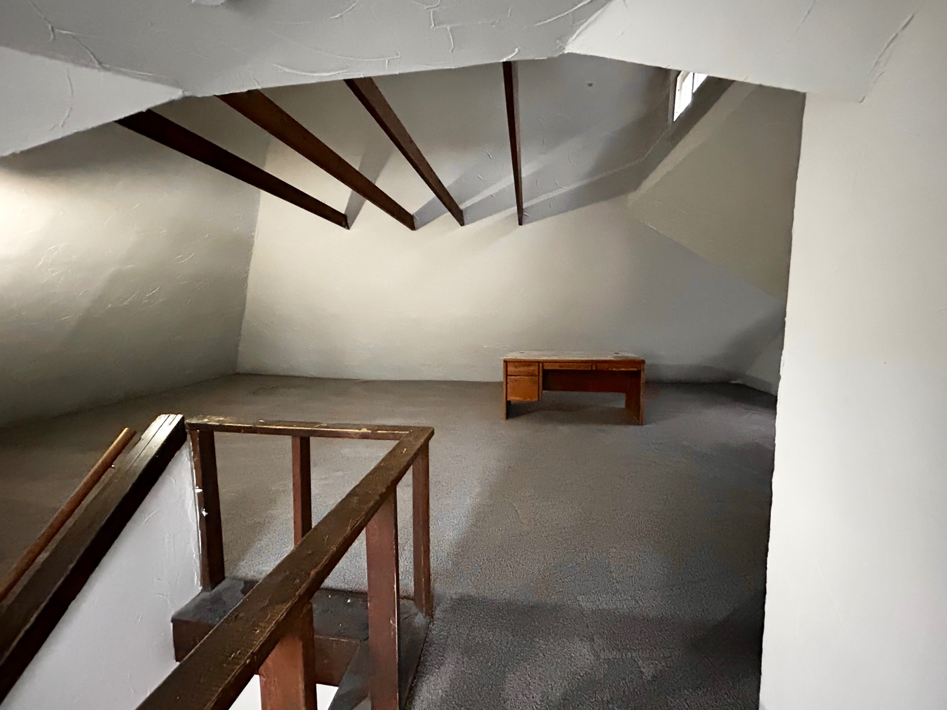 68 E Patterson Ave. finished attic loft with exposed wood beams